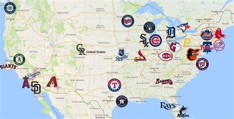 Mlb Stadiums Map Print Major League Baseball Stadiums Us Map Poster