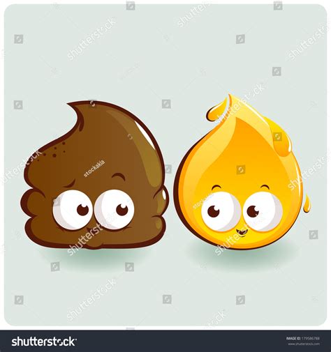 Cute Poop And Pee Characterstwo Cute Characters Representing A Poop