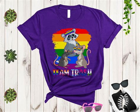 Team Trash Funny Lgbt Rainbow Flag Opossum Raccoon Rat Etsy