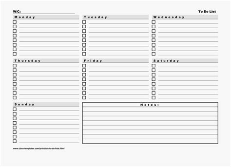 Clip Art Free Blank Templates Word Printable 7 Day Weekly Planner