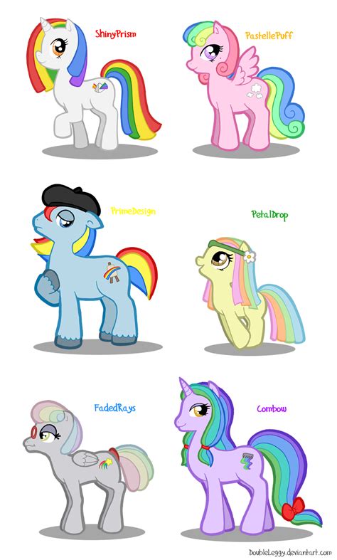 Rainbow Ponies By Doubleleggy On Deviantart