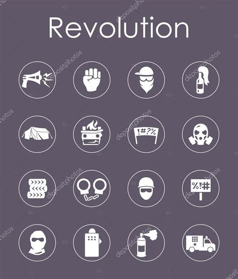 Set Of Revolution Icons — Stock Vector © Palau83 127554968