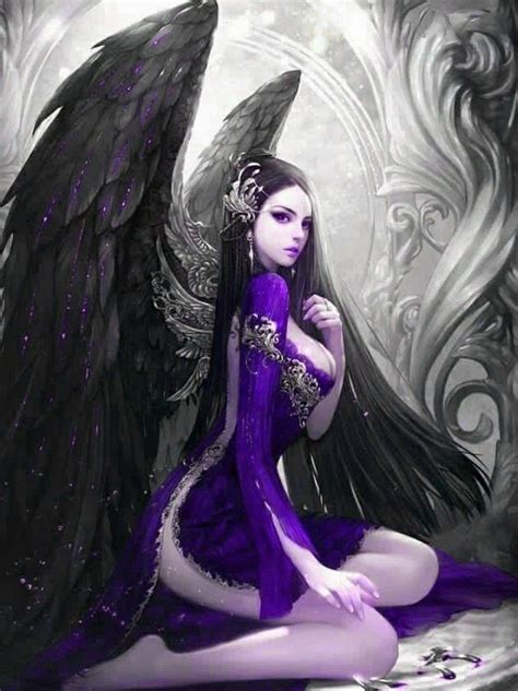 Purple Angel Fantasy Art Women Dark Fantasy Art Fantasy Girl