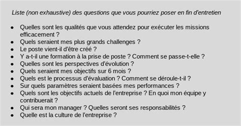 Questions A Poser Au Recruteur Entretien D Embauche Lettre 234