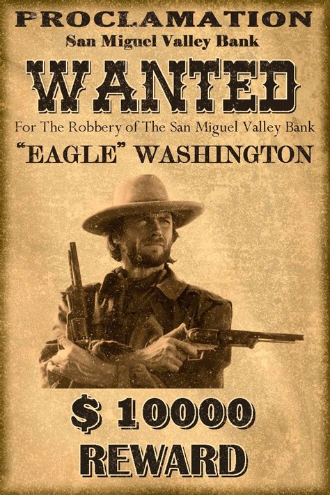 Wanted poster in western style. Prop poster by entrance PRINT | Affiche wanted, Affiche