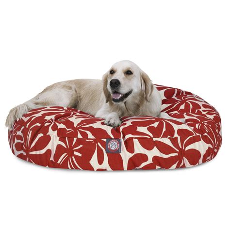 Majestic Pet Plantation Round Dog Bed Treated Polyester Removable Cover
