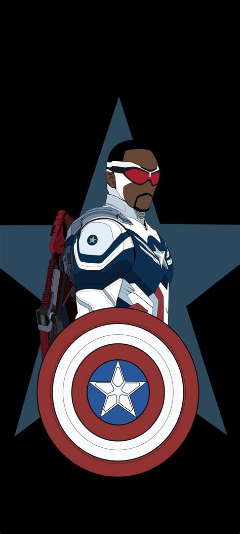 Sam Wilson Captain America Vector Style Art By Me 1080x2400 R