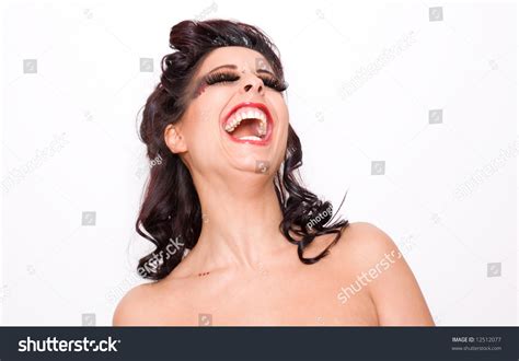 Woman Laughing Open Mouth Stock Photo Shutterstock
