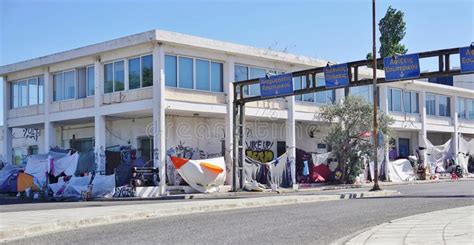 A Migrant Refugee Camp In Athens Greece Editorial Photo Image Of