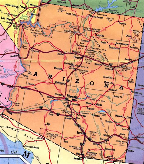 Highways Map Of Arizona State Arizona State Usa Maps Of The Usa