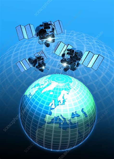 Planet Earth And Satellites Illustration Stock Image F0132834