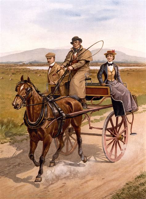 Irish Jaunting Car Photochrom Ca 1890 1900 Horses Horse Art
