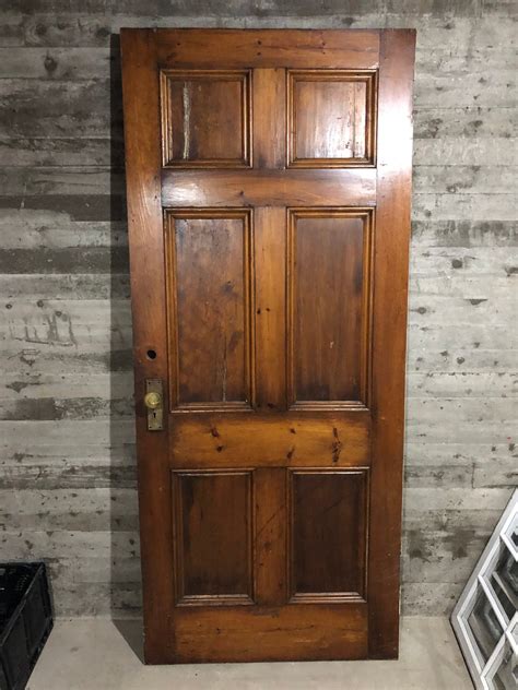 Antique Exterior Stained Wood Entry Door Classic 6 Panel W Etsy