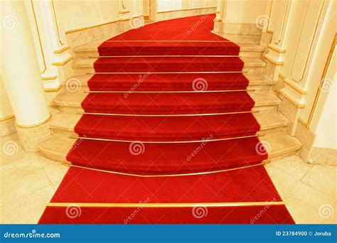Stairs Covered Red Carpet Stock Photo Image Of Lifestyle 23784900