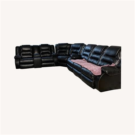 Ashley Black Sofa Sectional Leather Aptdeco