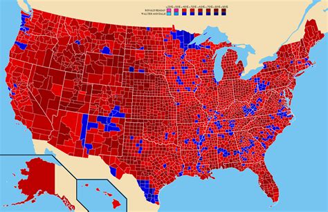 1984 United States Presidential Election Results By County 1513 X 983