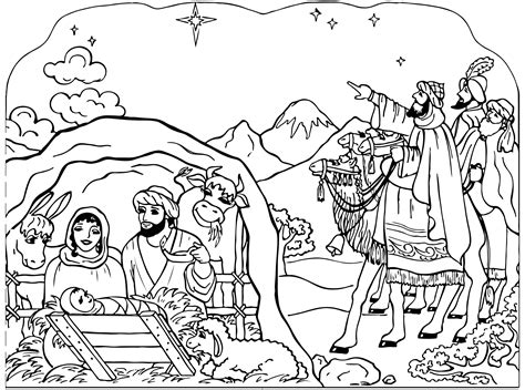 Christmas Nativity Scene Coloring Page 15 Free Pdf Printables