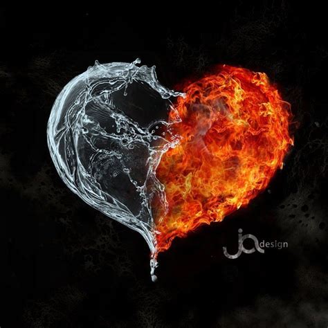 Fire And Ice Heart Wallpaper