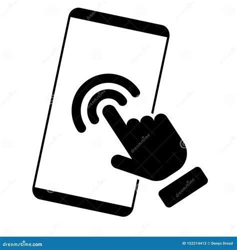 Vector Logo Design Template Touch Screen Smartphone Icon Hand