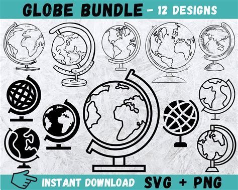 Globe Svg Globe Silhouette Globe Cricut Download Cut File Etsy