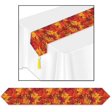 Wholesale Autumn Leaves Table Runner Printed 120 Per Case 11 X 6