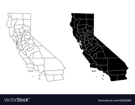 California County Maps Royalty Free Vector Image