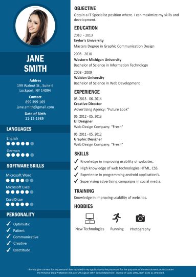 Basically it's a beautiful curriculum, and easy customization, developed with html, css, js and svg. 21 Inspirational Awesome Curriculum Vitae