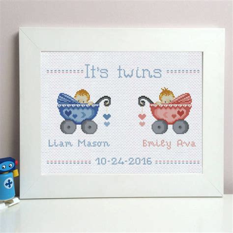 Just before completing your order, take a moment to check for coupons and you'll save even. Twins baby cross stitch birth sampler new baby announcement
