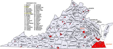 Map Of Virginia Cities Oppidan Library