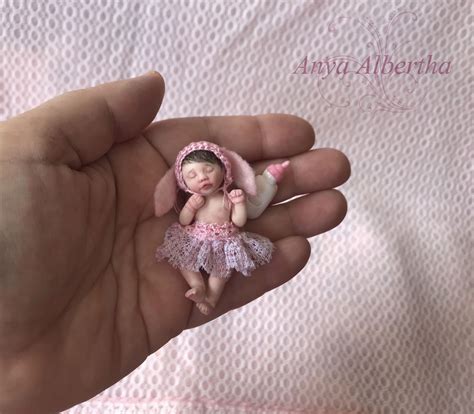 Ooak Polymer Clay Baby Doll 112 Mini Reborn Newborn Girl Realistic