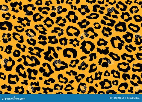 Seamless Orange Leopard Print On White Background Vector Pattern
