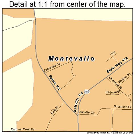 Montevallo Alabama Street Map 0150312