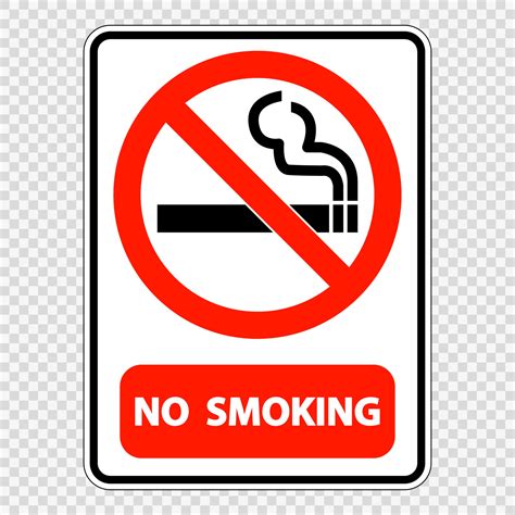 No Smoking Sign Label On Transparent Background 2261110 Vector Art At