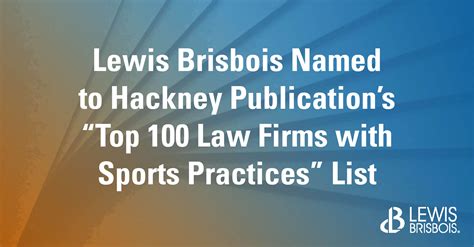 Lewis Brisbois Named To Hackney Publications Top Law Firms With Sports Practices List