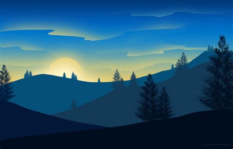 1400x900 Sunrise Landscape Minimalism 5k 1400x900 Resolution Hd 4k