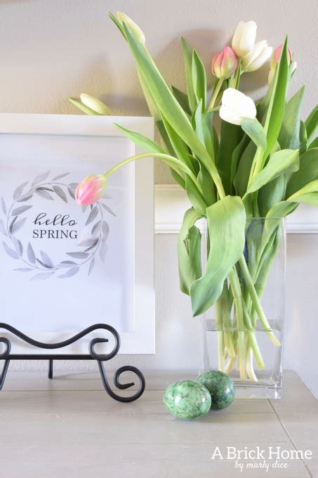 Entryway Flowers Spring Home Tour A Brick Home Marly Dice