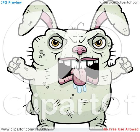 Clipart Mad Ugly Rabbit Royalty Free Vector Illustration By Cory