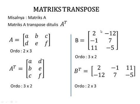 Rumus Transpose Matriks Excel Matematika Dasar Sexiz Pix Riset