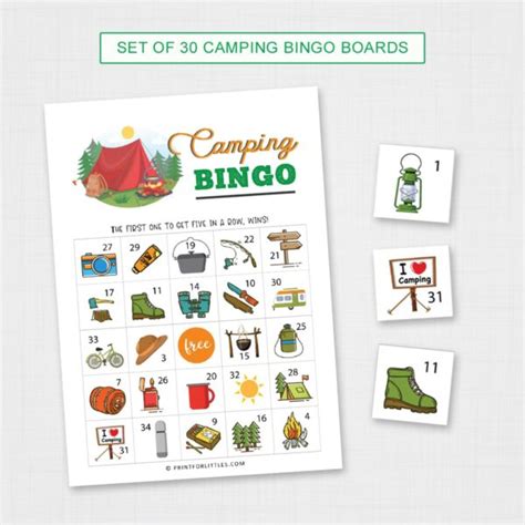 Free Printable Camping Bingo Printable World Holiday