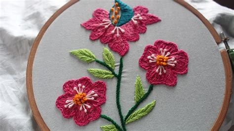Hand Embroidery Designs Beautiful Flower Design Stitch And Flower