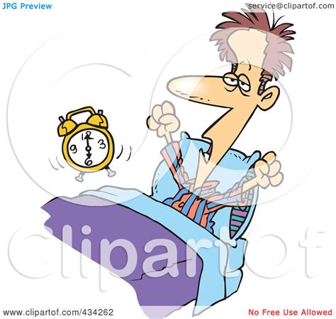 Royalty Free Rf Clipart Illustration Of A Cartoon Man Stretching