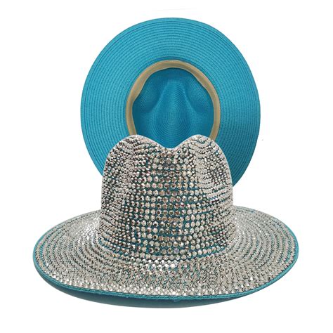 Rhinestone Fedora Jazz Top Straw Hat New Felt Hat Mens Straw Hat Party