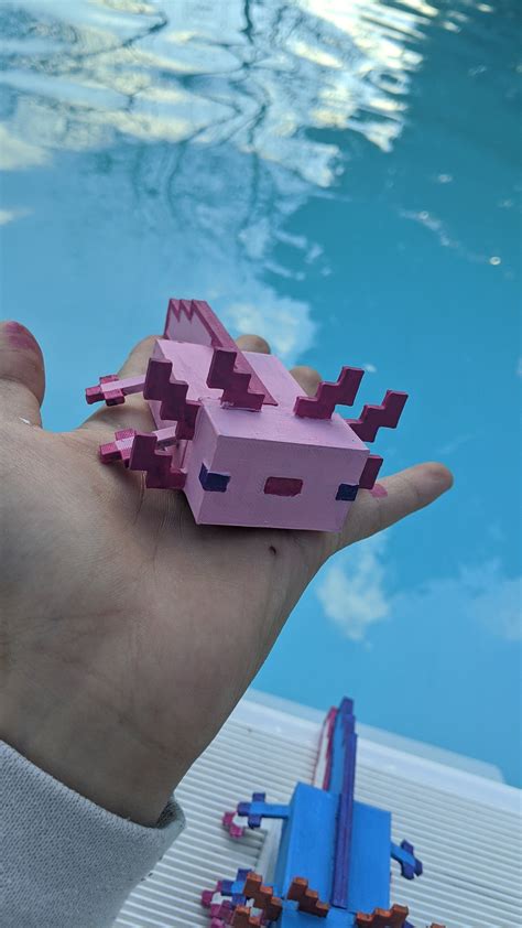 3d Printed Hand Painted Minecraft Axolotls Etsy