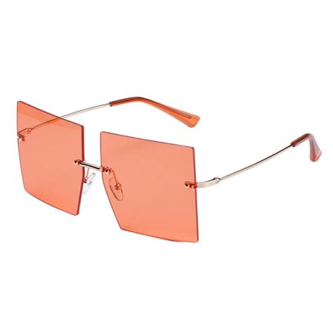 Fashion Korean Style Oversized Square Colored Frameless Sunglasses Eyewear