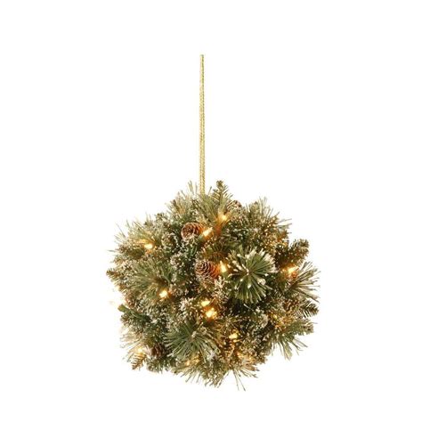National Tree Company 12 In Glittery Bristle Pine Kissing Ball With