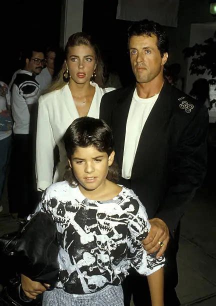 Jennifer Flavin Sylvester Stallone And Son Sage Stallone 1988 Old Photo 1