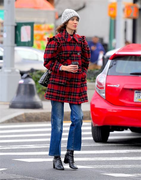 Alexa Chung Winter Street Style In New York Celebrity Style