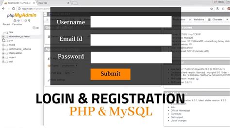 Create Login And Registration Form Using Php And Mysql Youtube