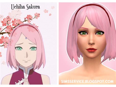 The Sims Resource Uchiha Sakura Hair Naruto Cool Kitchen Needed