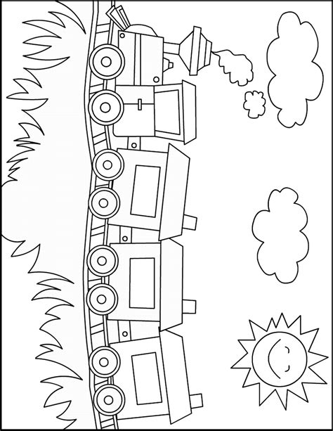 train coloring pages birthday printable